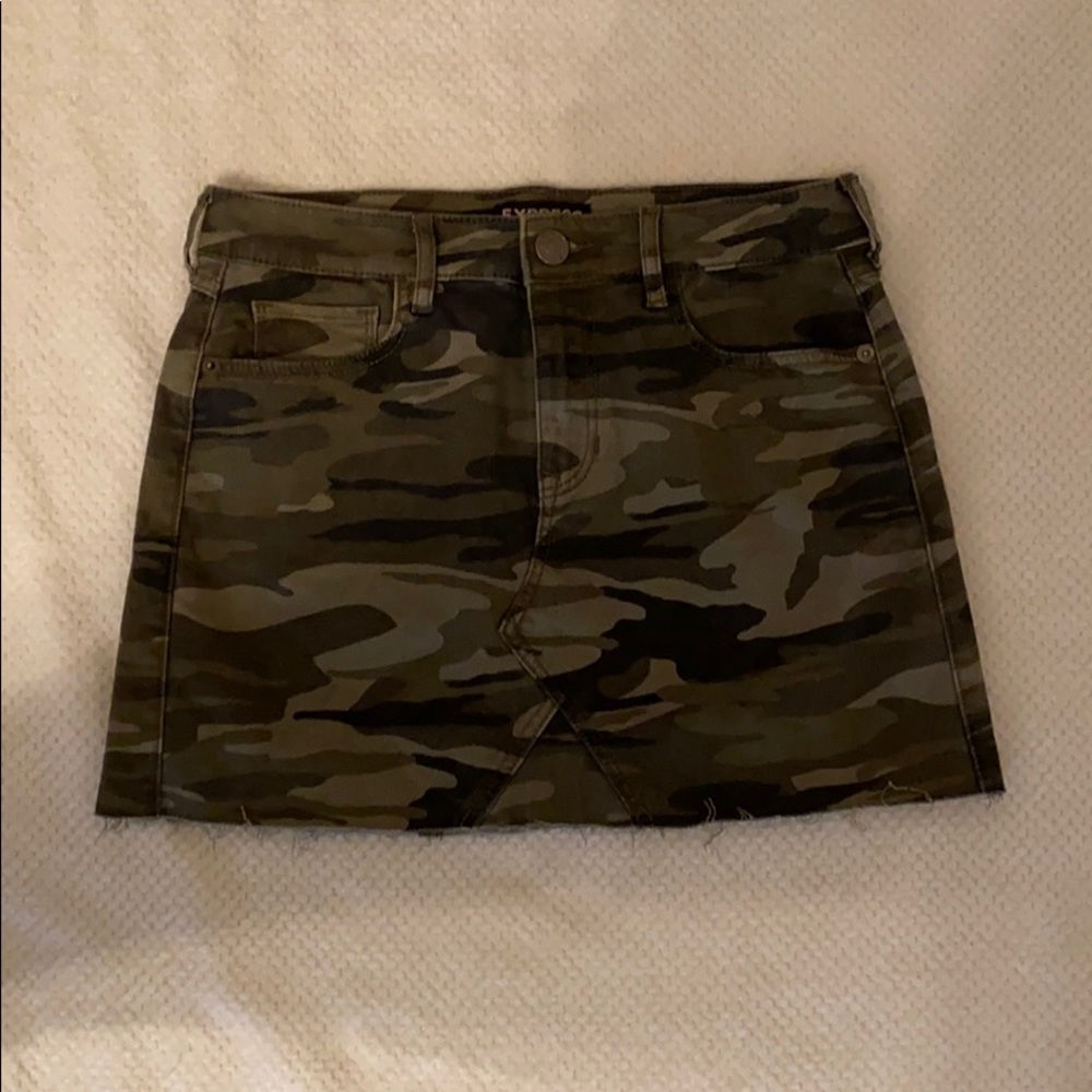 Adorable Camo Denim Mini Skirt